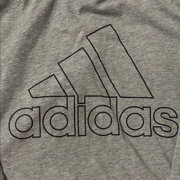 Adidas Gray Logo Boys Hooded Long Sleeve Size M - Picture 3 of 3